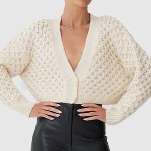 $190 NWT FINDERS KEEPERS Australia Mabel cropped cardigan ivory S